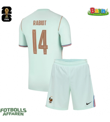 Frankrike Adrien Rabiot #14 Bortaställ Barn VM 2026 Kortärmad (+ Korta byxor)
